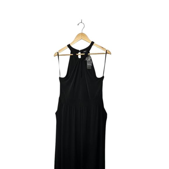 Torrid Deep Black Tea Length Studio Knit Halter Dress Women's Size 12 Large New - Picture 5 of 12